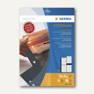 Herma Fotophan-Sichthüllen 10x15cm, 8x hoch, schwarz, 40 Hüllen, 7785
