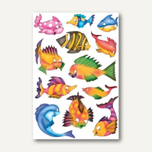 Herma Schmucketiketten DECOR, Bunte Fische, Papier, 10 x 3 Blatt, 3524