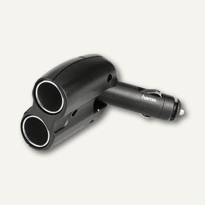 Hama 2-fach-Verteiler für Zigarettenanzünderbuchse 180°, schwarz, 88436