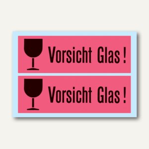 Hinweisetiketten Vorsicht Glas