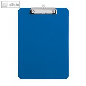 MAUL Schreibplatte Kunststoff mit Bügelklemme, DIN A4, blau, 5 Stück, 2340537