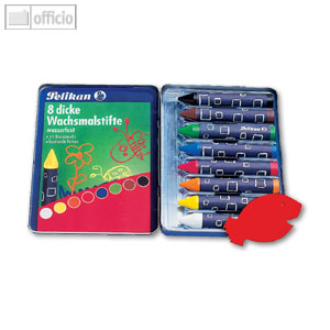 Pelikan Wachsmalstifte wasserfest dreieckig 8 Stifte