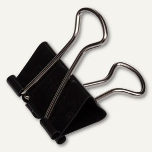 Foldback-Klemmer "mauly 215", (B)25 mm, Klemmweite 9 mm, schwarz, 10x 12 St.