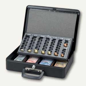MAUL Geldkassette mit Euro-Zähleinsatz, 37.0 x 29.0 x 12.0 cm, schwarz, 5631690