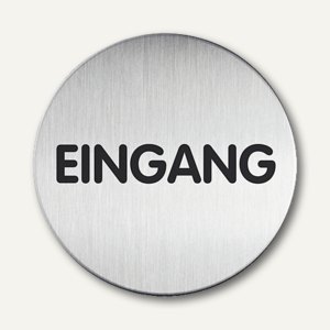 Edelstahl-Piktogramm Eingang