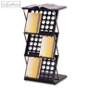klapp-/faltbarer Prospektständer f. 3x2 A4 m. Ablegetisch & Koffer
