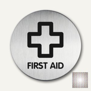 Edelstahl-Piktogramm First Aid