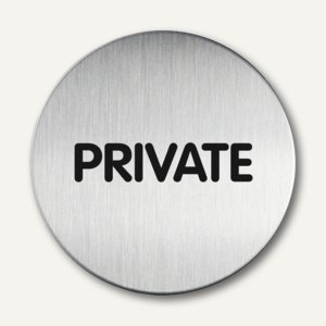 Edelstahl-Piktogramm Private