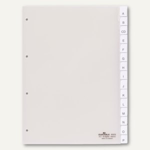 Kunststoff-Register DIN A4, blanko, Schilder bedruckbar, 15-tlg., 4 Sätze