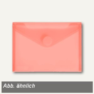 FolderSys Umschlag transparent rot, DIN A6 quer, PP, Klett, 100 St., 40116-84