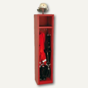 Feuerwehrschrank, o. Türen, Helmhalter, B 41,5 x H 180 x T 50 cm, feuerrot, F040