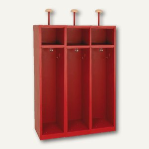 Feuerwehrschrank, o. Türen, Helmhalter, B 118,5 x H 180 x T 50 cm, feuerrot, F12