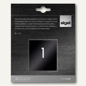 Einsteckfolien für Nummern Piktogramm-Aufsteller PA204
