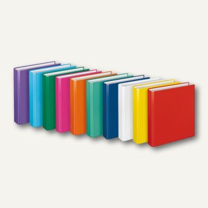 Ringbücher "Basic", DIN A5, PP, 2 D-Ringe Ø 25 mm, sortiert 10 Farben, 10 Stück,
