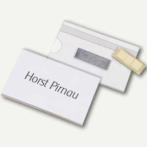 Magnet-Namensschilder, 75 x 40 mm, Hart-PVC, Doppelmagnet, transparent, 25 St.