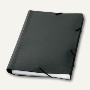 Veloflex Fächermappe DIN A4, 12 Fächer mit Taben, PP, schwarz, 6 Stück, 4445080