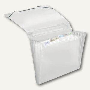 Veloflex Fächermappe CRYSTAL A4, 6 Fächer m. Taben, farblos, 6 Stück, 4445290