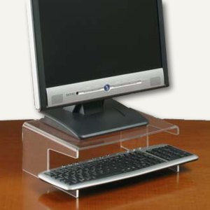 Monitorständer für TFT m. Tastaturablage, 290 x 230 mm, transparent, 761120