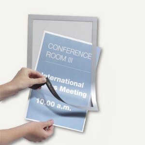 Durable Inforahmen DURAFRAME®, DIN A4, selbstklebend, silber, 2 Stück, 4872-23