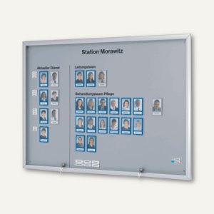 Vitrine quer + Fototaschen ohne Rücken + Etiketten