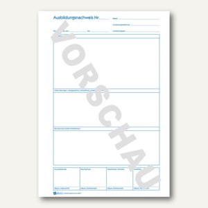Avery Zweckform Formularbuch Ausbildungsnachweis weiß A4 28 Blatt Beleg Nachweis 