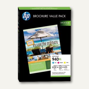Broschure Value Pack Nr. 940XL - 3 Patronen CMY + 100 Blatt Papier