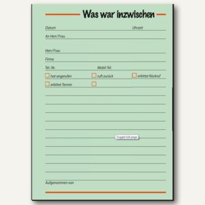 Formularbuch Was war inzwischen / Übergabe