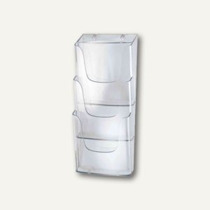 Sigel Wand-Prospekthalter, DIN lang, 3 Fächer, Acryl, glasklar, LH137