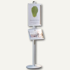 Infodisplay 1-seitig DIN A2 mit Prospektfach für 2x DIN A4