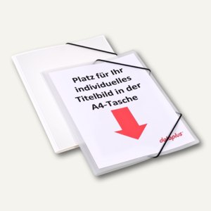 Eckspannermappe mit DIN A4-Tasche, PP, bis 150 Blatt, weiß, 25 Stück, 25841.070