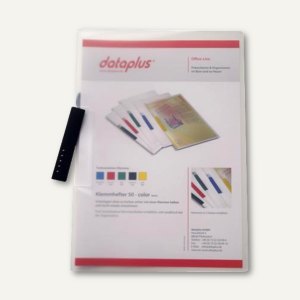 Klemmhefter DIN A4, PP, bis 50 Blatt, Klemme anthrazit, transparent, 25 Stück