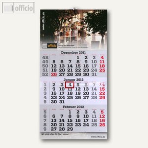 3-Monats-Wandkalender officio 2012