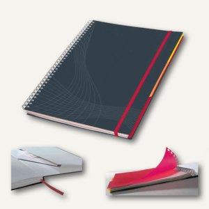 Zweckform Notizbuch "Notizio", DIN A4, kariert, Hardcover, d.grau, 90 Bl., 7025