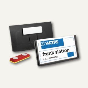 Durable Namensschilder FRAME, magnetisch, 40 x 75 mm, schwarz, 25 Stück, 850401