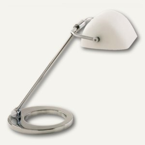 Alco Tischleuchte 9043, Sockel E27, Banker-Stil, Glasreflektor, chrom, 9043