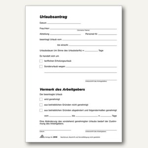 Urlaubsantrag-Block Formular