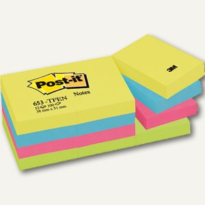 Post-it 653-1RPT Haftnotiz Recycling Pastell Rainbow Notes Tower (38 x 51  mm, 80 g) 100 Blatt á 24 Block, Farblich sortiert : : Bürobedarf &  Schreibwaren