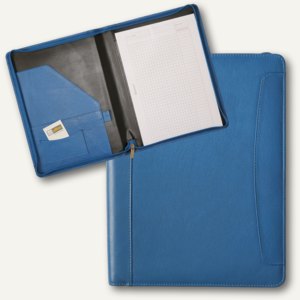 Alassio Schreibmappe VALLO, DIN A4, Nappaleder, blau, 30092