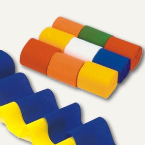 Krepp-Bänder Rollen, 10 m x 5 cm, schwer entflammbar, farbig sortiert, 45 St.