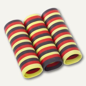 Luftschlangen "schwarz/rot/gelb" - (L)4 m, schwer entflammbar, 30 Stück, 18628