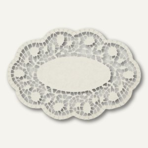 Papstar Mokkadeckchen, oval, 26 cm x 18 cm, weiß, 5.000er-Pack, 12290