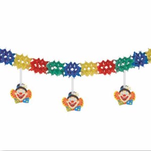 Motiv-Girlande "Clowngesicht", L 6 m, schwer entflammbar, 12er-Pack, 19324