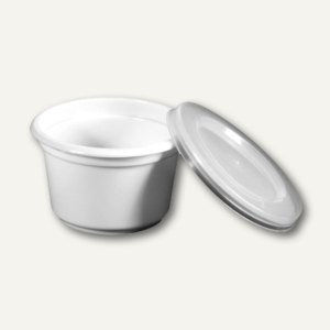 Portionsbecher mit Deckel, PS/PE, 28 ml, Ø 4.5cm, H 2.8cm, weiß-trans, 1.000 St.
