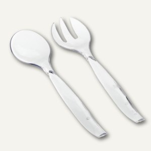 Papstar Salatbesteck, 25 cm, glasklar, 2-teilig, 26 Stück, 81702