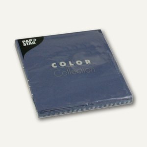 Papstar Servietten, 3-lagig 1/4-Falz, 33 x 33 cm, dunkelblau, 300 Stück, 12431