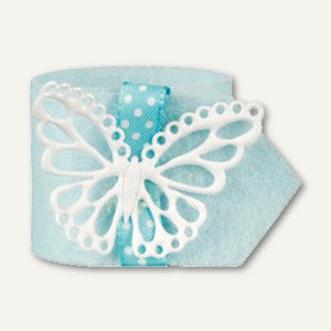Papstar Serviettenringe "Butterfly", Ø 4 cm, hellblau, 24er-Pack, 81728