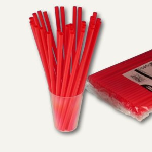 Papstar Shake-Halme, starr, Ø 8 mm, 25 cm lang, rot, 1.350 Stück, 16721