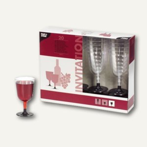Rotweingläser "Invitation", 0.2 l, Ø 7.35 cm, Polystyrol, glasklar, 100 Stück