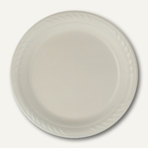 Papstar Teller rund, Ø 26 cm, 3 cm, weiß , EPS laminiert, 600 Stück, 18078