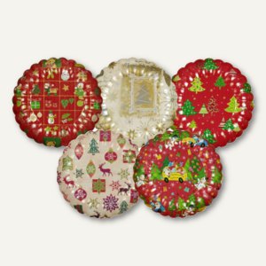 DiiWmme 32 Stück Weihnachtsteller 7 Zoll - Festliche Pappteller Mit Weihnachtsmann Design